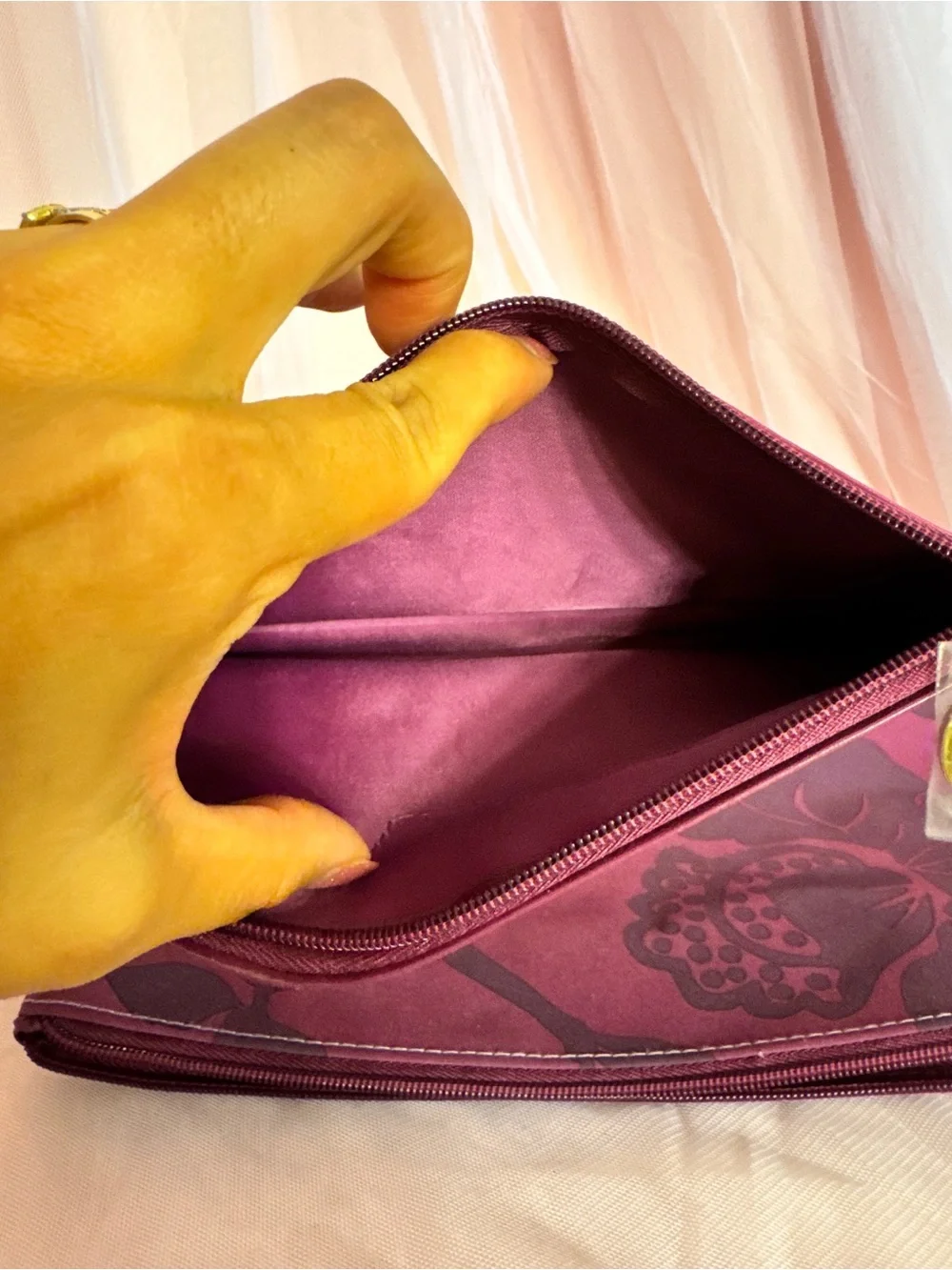 👛Estée Lauder Set / Purple Zipper Makeup Bag Cosmetic Pouch Plastic 12 x 7 in